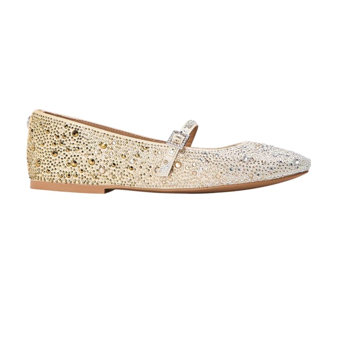 Steve Madden Brissa-ballerina's met luipaardprint voor dames (Goud)