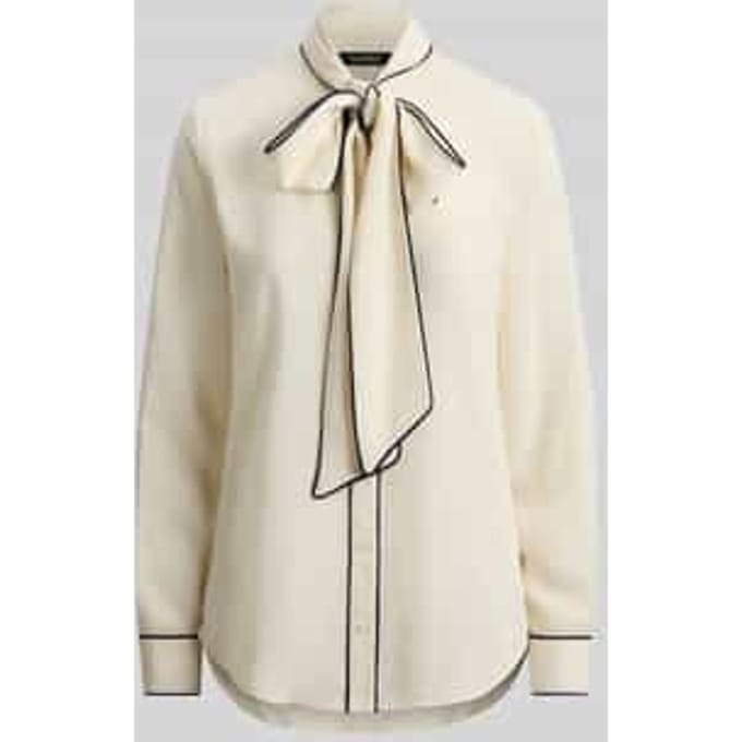 regular fit strikblouse met contrasterende stiksels