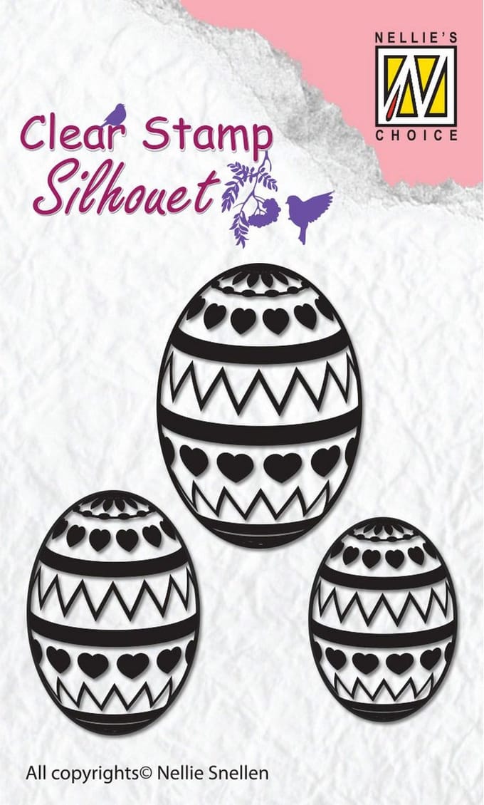 Nellie's Choice Clearstamp Easter eggs - Stempel 3x paasei - Pasen