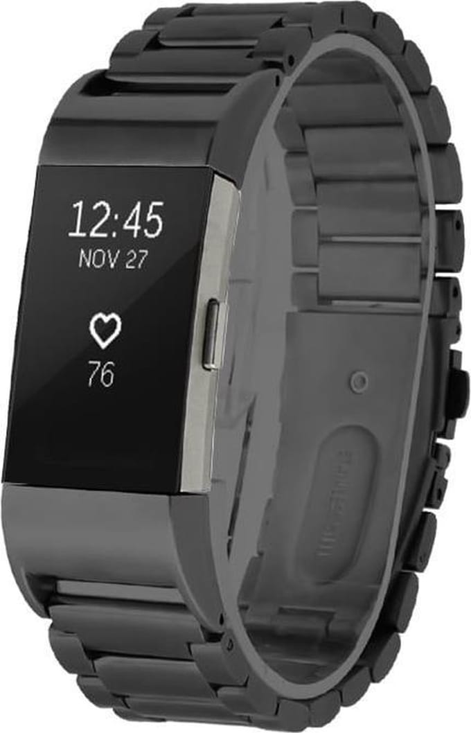 watchbands-shop.nl RVS bandje - Fitbit Charge 2 - Zwart