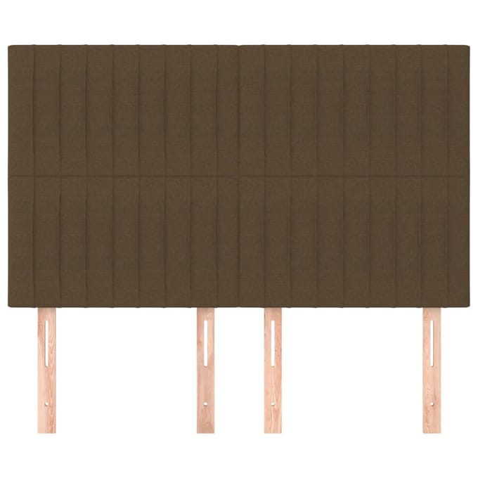 vidaXL - Hoofdbord - donkerbruin - 144x5x118/128 - cm - stof