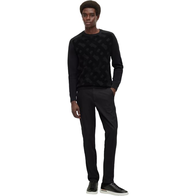 Boss Heren Regular Raglan Casual Sweater Top met lange mouwen (Zwart)