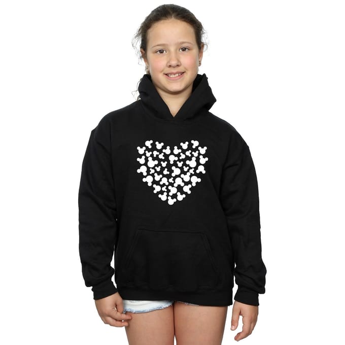 Disney Meisjes Mickey Mouse Hart Silhouet Hoodie (Zwart)