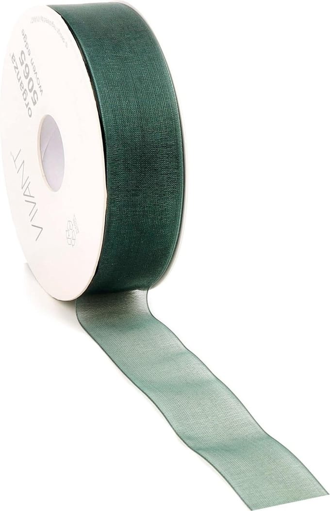 Organza lint Donkergroen 25mm x 50m