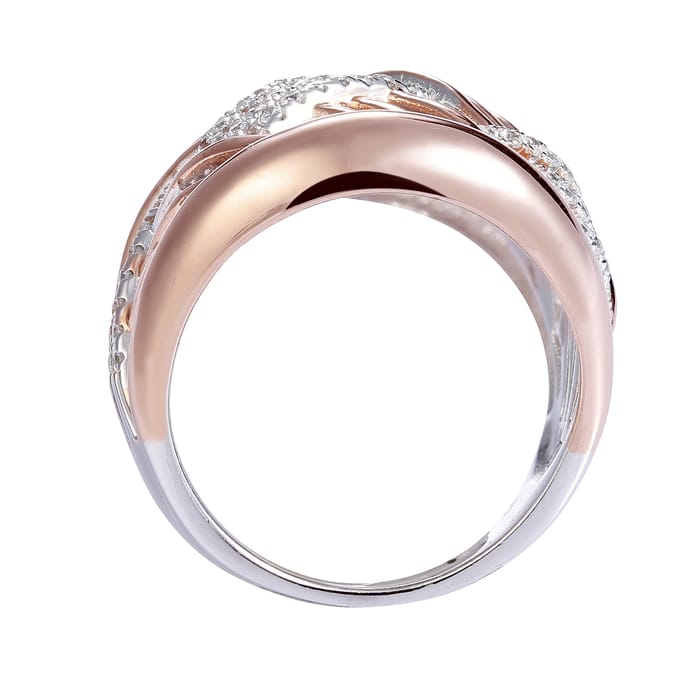 Orphelia Dames 925 Sterling Zilveren Ring - Zilver/Roze ZR-7447