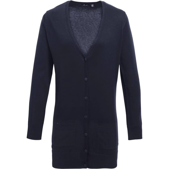 Premier Dames/Dames Longline V Hals Vest (Marine)