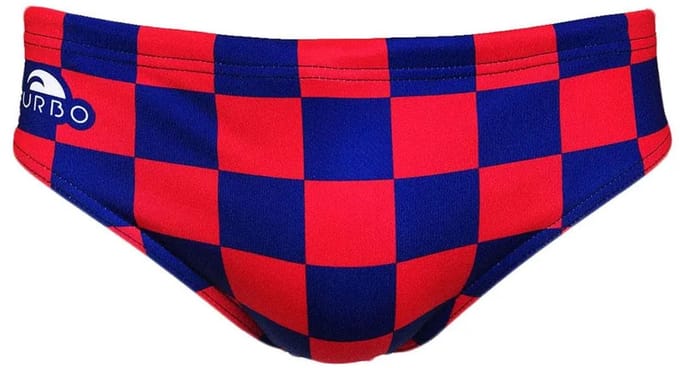 Turbo Squares Zwemslip Rood,Blauw XL Man