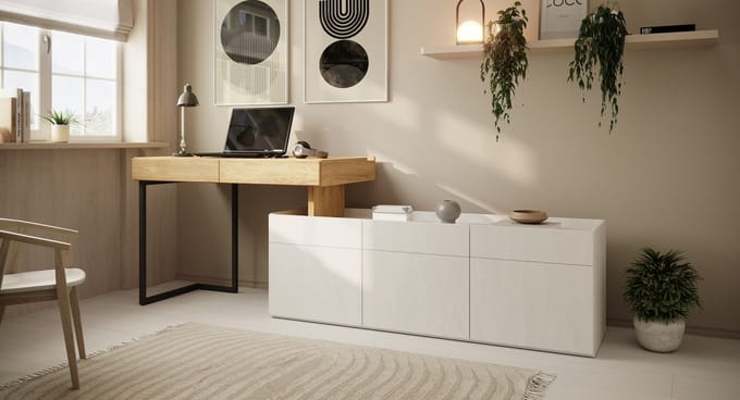 Meubella - Bureau Floren - Eiken - 2 lades