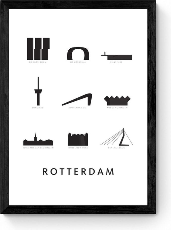 Rotterdam - Architectuur Poster - Ingelijst