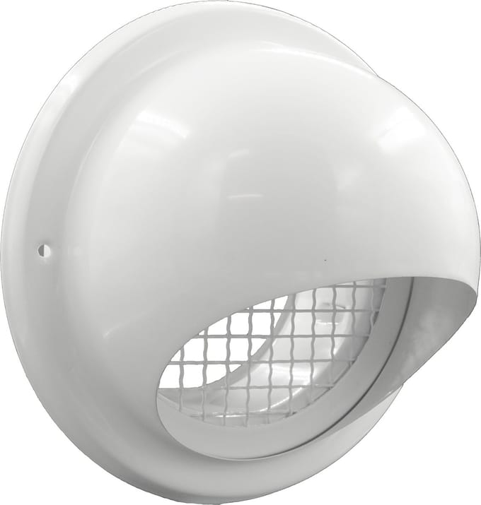 Weha Bolrooster Ø150mm, grofmazig gaas, rvs 304 Wit