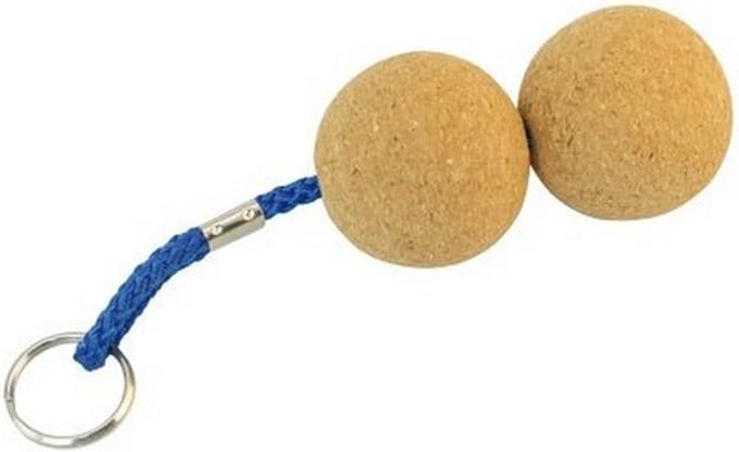 Kurk sleutelhanger met 2 ronde ballen