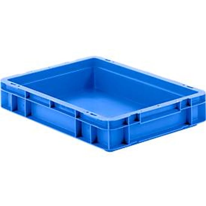Stapelbak EF 4070 - polypropeen - L 400 x B 300 x H 75 mm - 6,9 L - bodemgreep - blauw