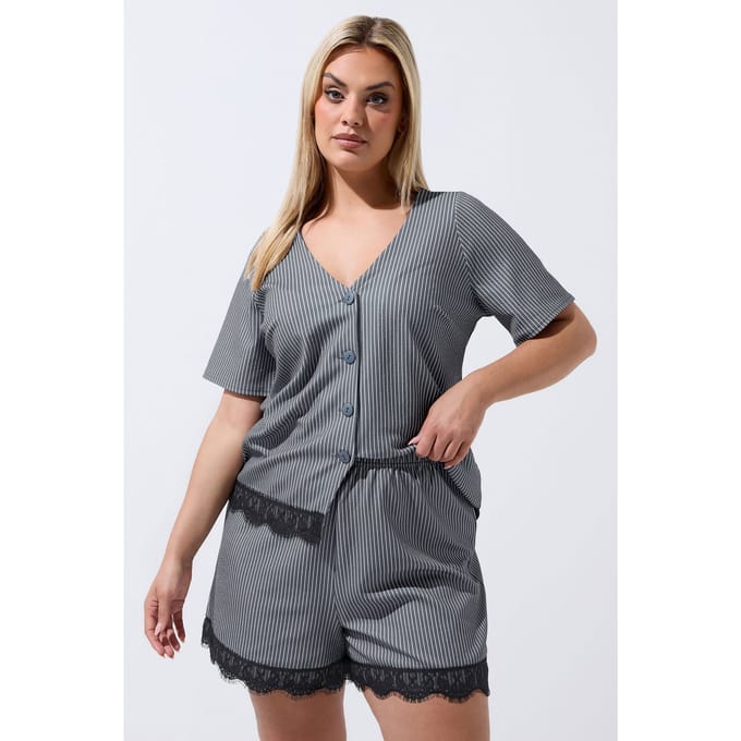 Limited Collection Grijze Shorts Met Streepprint Size 38