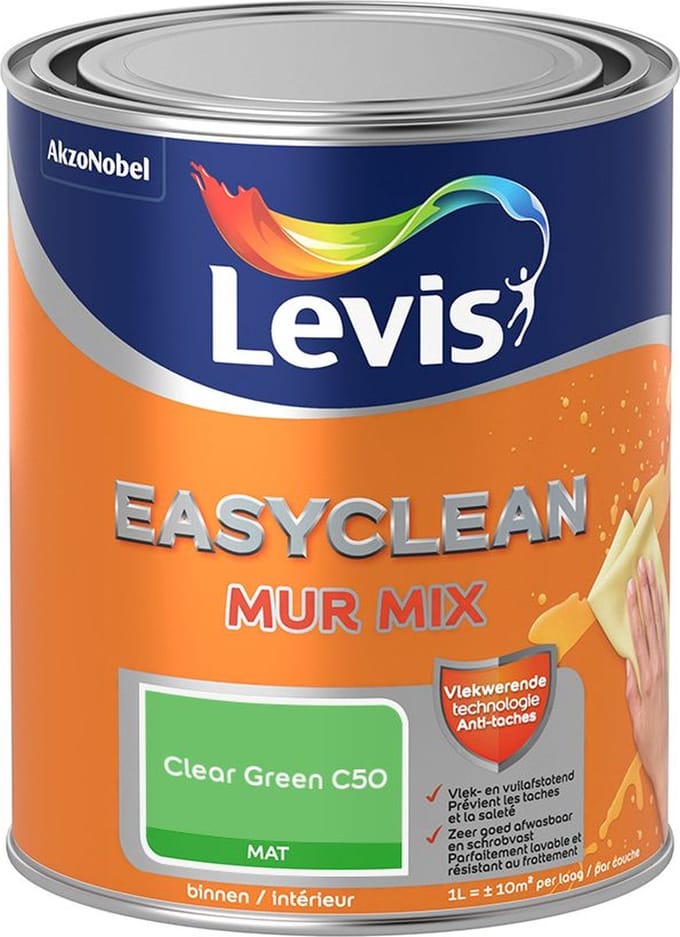 Levis - Easyclean Mur Mat Mix - Clear Green C50 - Mengverf - 1 L