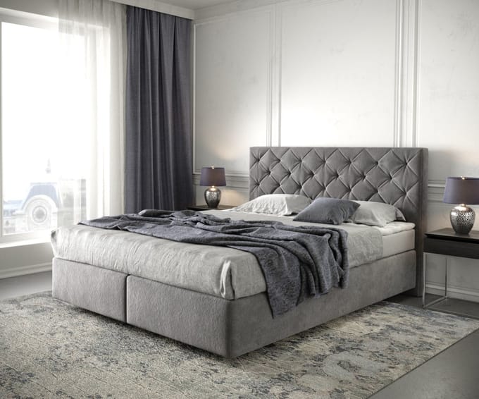 Boxspringbed Dream-Great Microvezel Taupe 160x200 cm met Matras en Topper