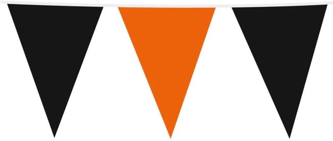 Vlaggenlijn oranje/zwart - Halloween - 10 meter