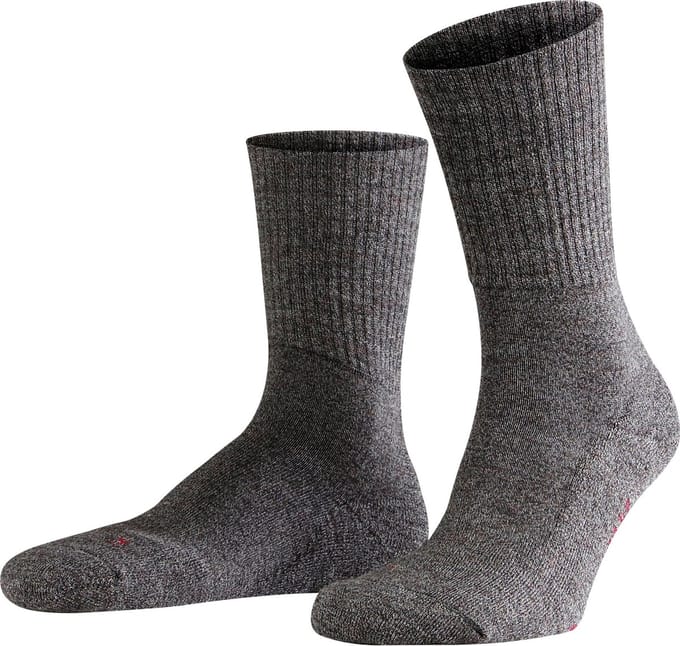 FALKE Walkie Light eenkleurig wol functioneel materiaal sokken unisex grijs - maat 44-45