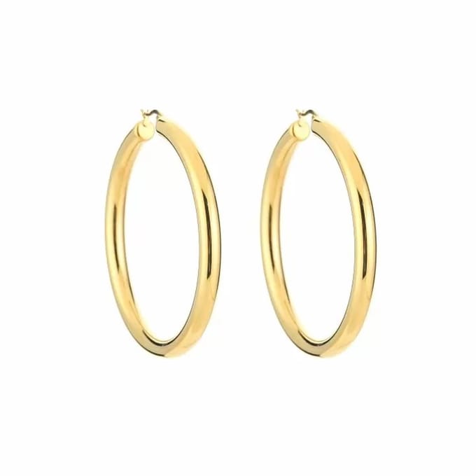 Bijoutheek Oorringen Hoop Glad 5mm Dik Goud