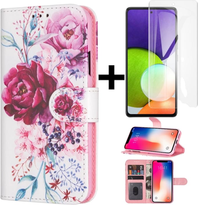 Rico Vitello print wallet Case Geschikt voor Samsung Galaxy A11 + gratis screen protector (2)