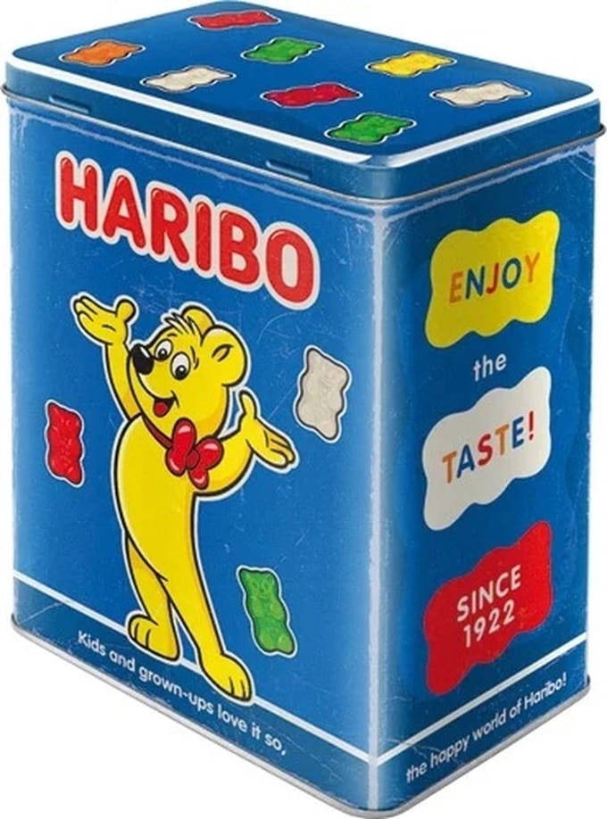 HARIBO Enjoy the Taste blue. Bewaarblik.