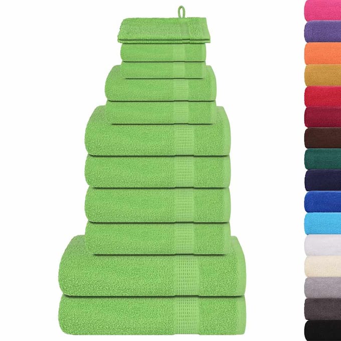 vidaXL - 12-delige - Handdoekenset - FROGN - 360 - g/m² - appelgroen
