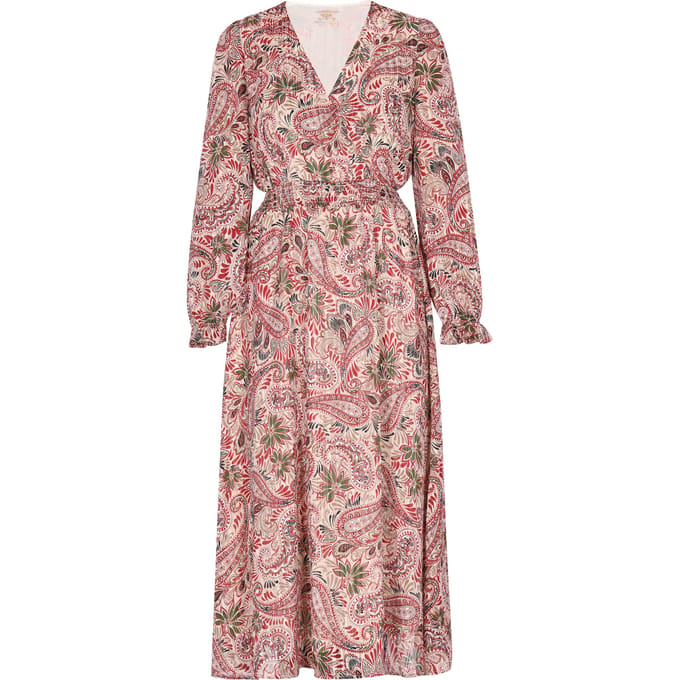 usha Jurk Dames Wol Wit Veelkleurig