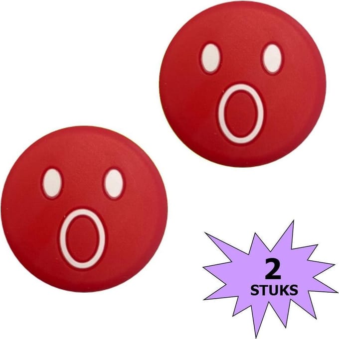 Fako Bijoux® - Tennisdemper - Tennis Demper - Emoji - Verbaasd Rood - 2 Stuks