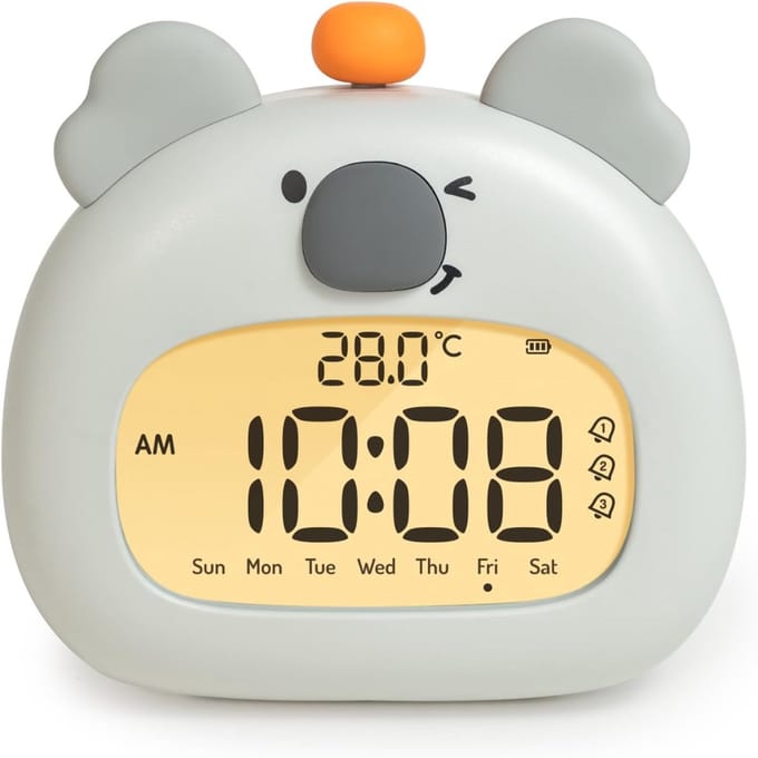SNJY® Slaaptrainer Kinderen - Slaapwekker - Kinderwekker - Koala - Grijs
