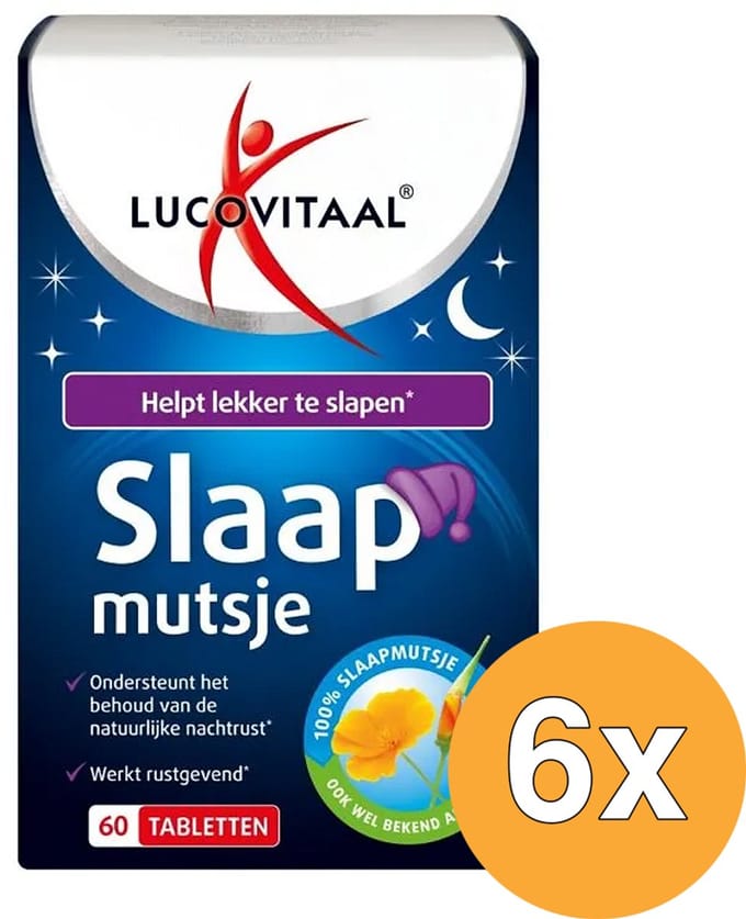 6x Lucovitaal Slaapmutsje (60 Tabletten)