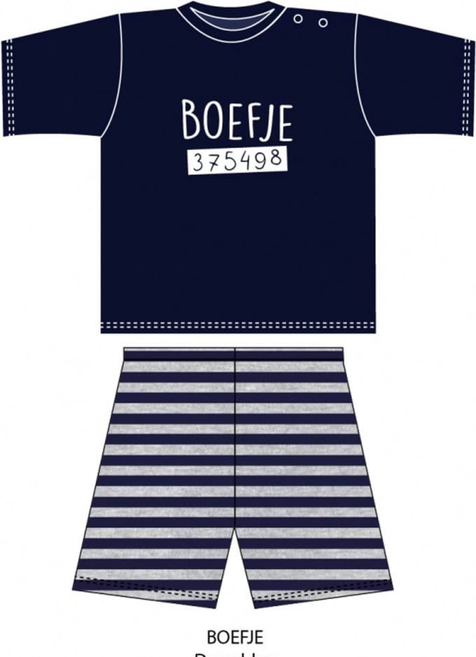 Fun2Wear - Shortama Boefje - Navy Blauw - Maat 116 -