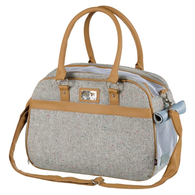 Hondentas Trixie Helen - Grijs, Ventilatiegaas, 19x28x40 cm, Maximaal 10 kg