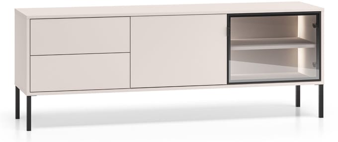Selsey Barnee – TV-meubel 2 deuren – 2 laden – kasjmiergrijs – 160 cm