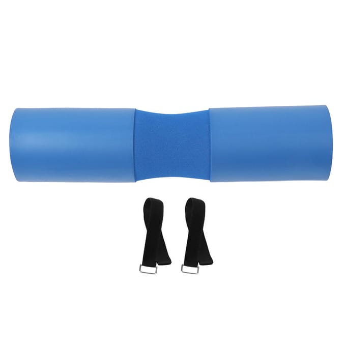 Coussin de squat bleu en mousse épaisse pour haltères, coussin pour le cou et les épaules, avec 2 sangles pour squat gray