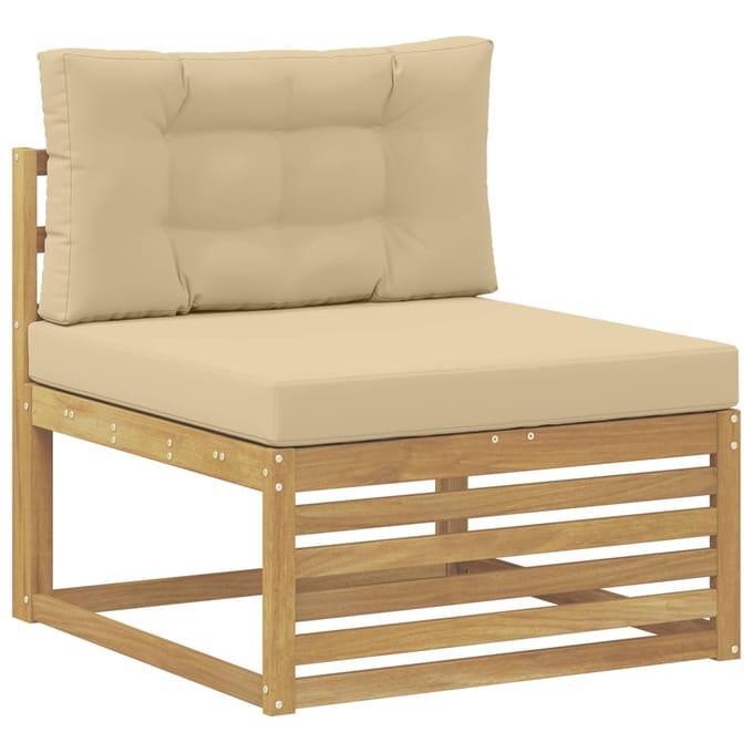 vidaXL - Buiten - bank - set - 8 - st - Wit - en - Beige - Polyester