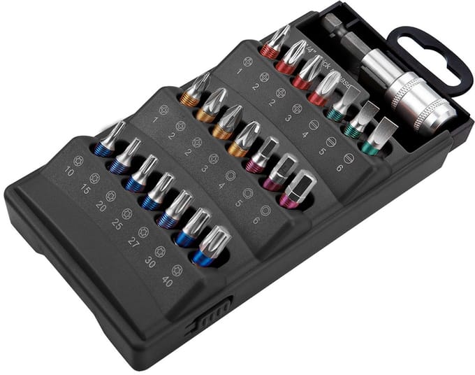 Graphite - Schroefbit Set - 22-delige Set - 1/4" x 25 mm - Opslagdoos voor Montagegordel