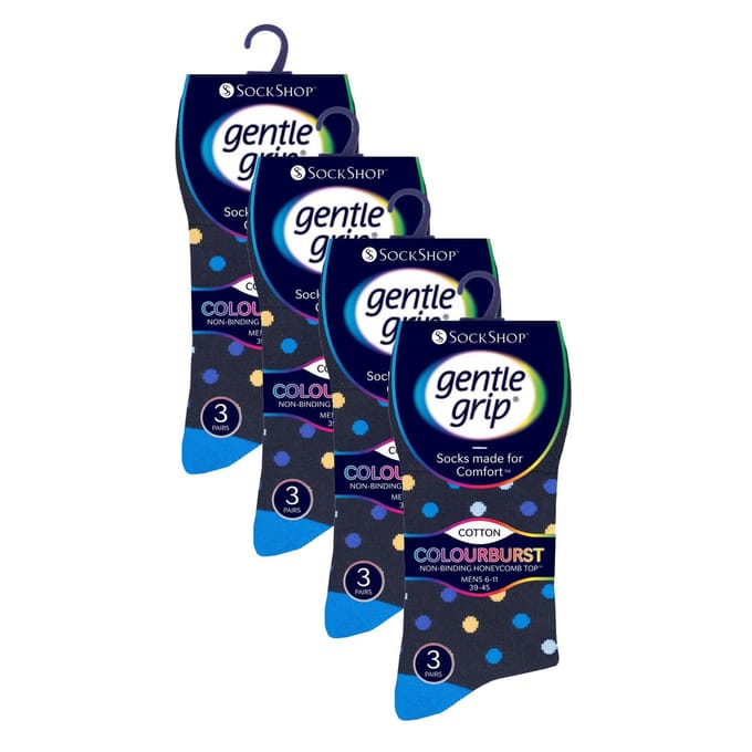 12 Paar Heren Gentle Grip Losse Bovenkousen | Extra Wijd Niet-Elastische Sokken