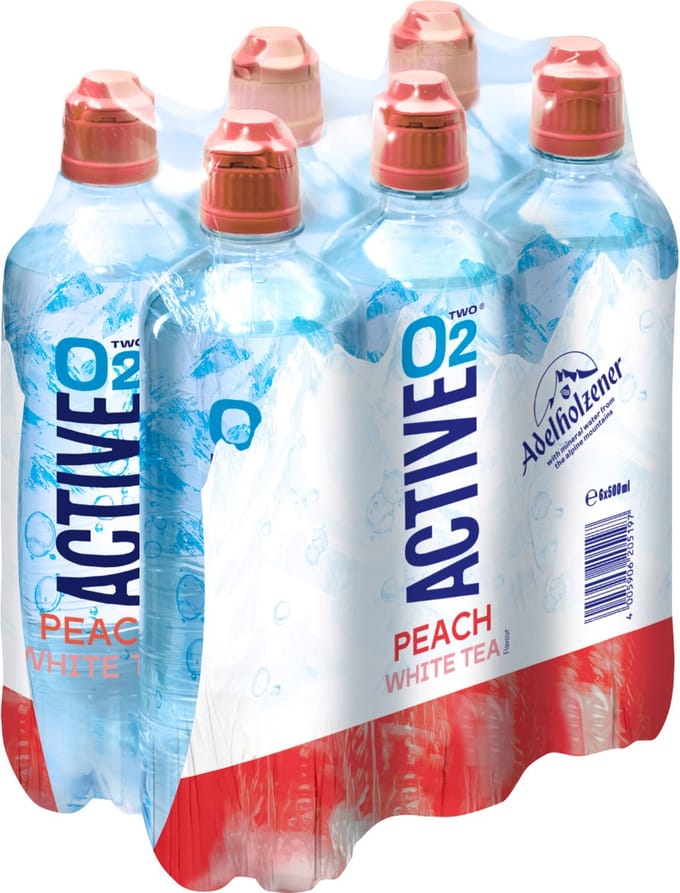 Active O2 | Peach White Tea | 6 stuks | 6 x 500 ml