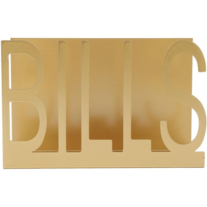 Desktop Metalen Briefhouder Uitgesneden Ontwerp Bureau Brief Envelop Documenten Organizer met Antislip goud