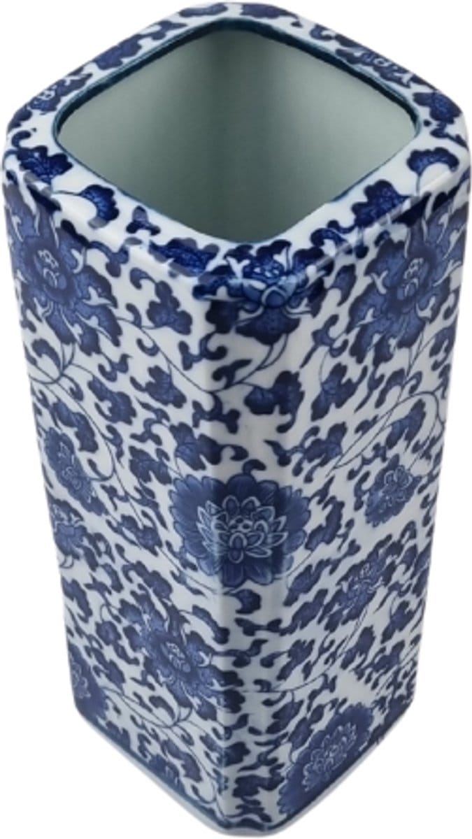 Delftsblauwe vaas 20cm hoog - vierkant