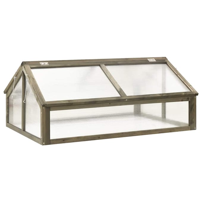vidaXL - Broeikas - 114x80x50 - cm - vurenhout - grijs