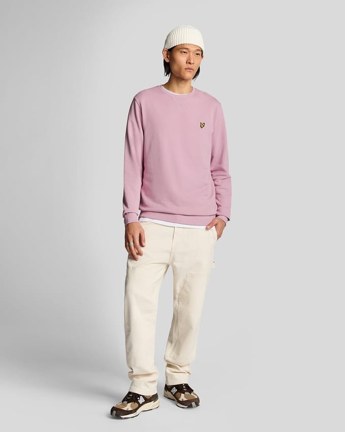 Lyle & Scott Katoenen Crew Neck Sweater - Roze