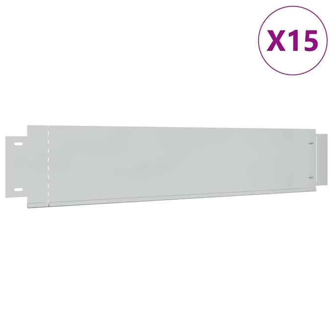 vidaXL - Grasboorden - 15 - st - 100x20 - cm - gegalvaniseerd - staal