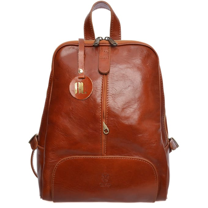 Anna Luchini Brown Rundleer Tas