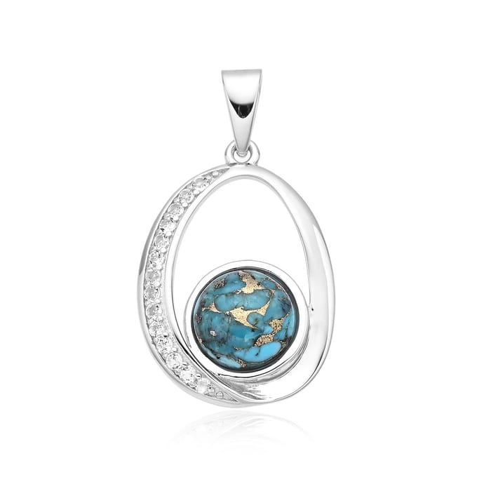 Turkoois Mozaïek Sterling Zilveren Hanger