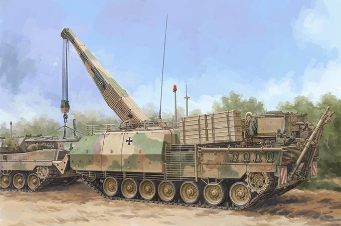HobbyBoss Modelbouwpakket Militaire voertuigen - 84566 Bergepanzer BPz3A1 - Buffalo - ARV Plastic - 1:35 - Modelbouw