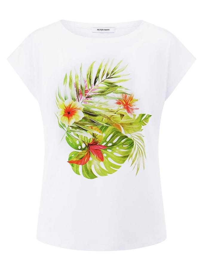 T-shirt ronde hals Van Peter Hahn wit