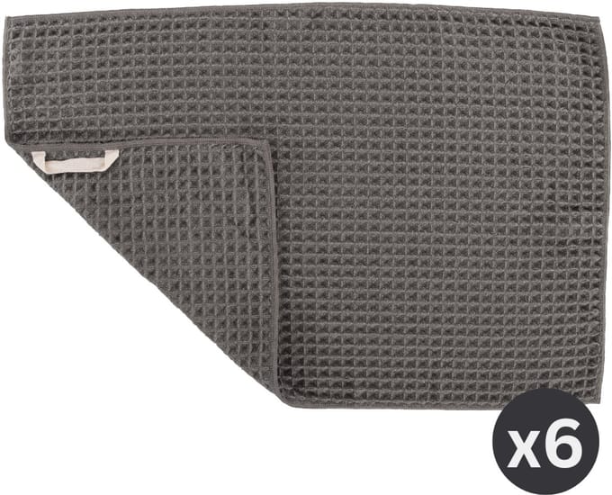 Tiseco - Keukenhanddoek ESSENTIALS - SET/6 - microvezel - 60x40 cm, grijs
