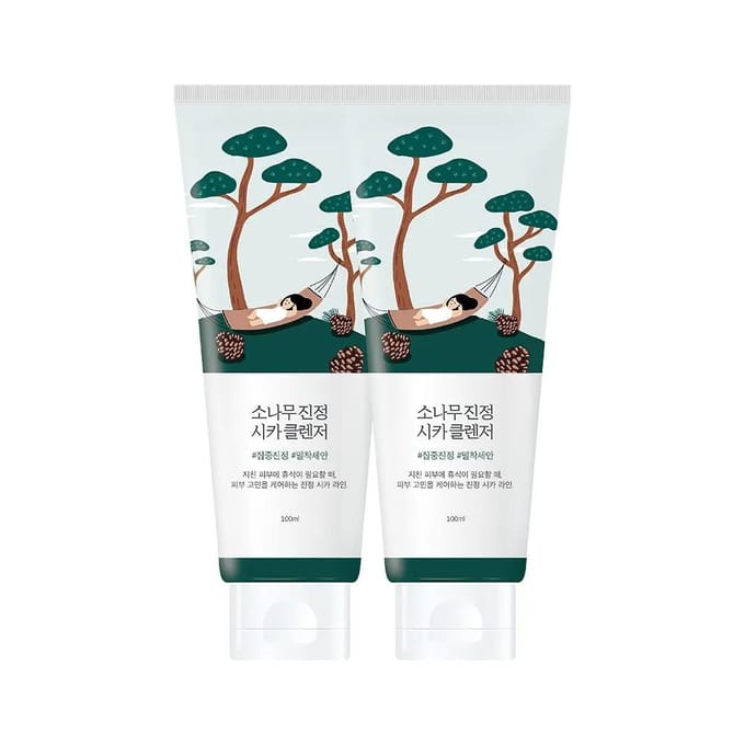 ROUND LAB Pine Calming Cica Cleanser Dubbel Set (150 ml × 2) white