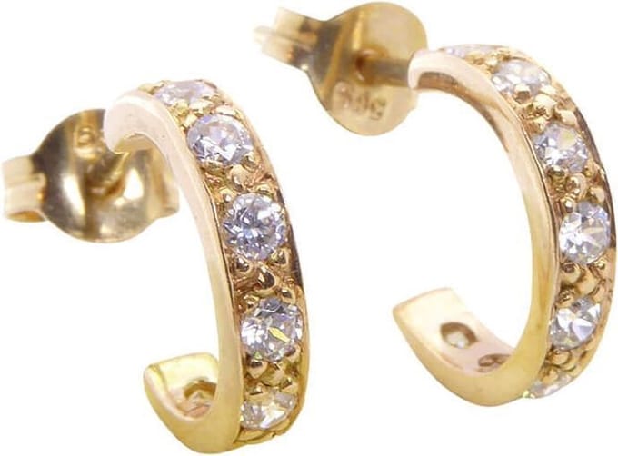 Rose gouden oorstekers met zirkonia