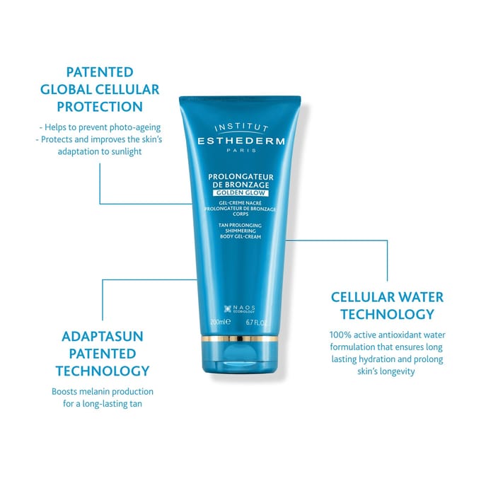Institut Esthederm Golden Glow | Tan Prolonging Shimmering Body Gel-Cream 200 Gel